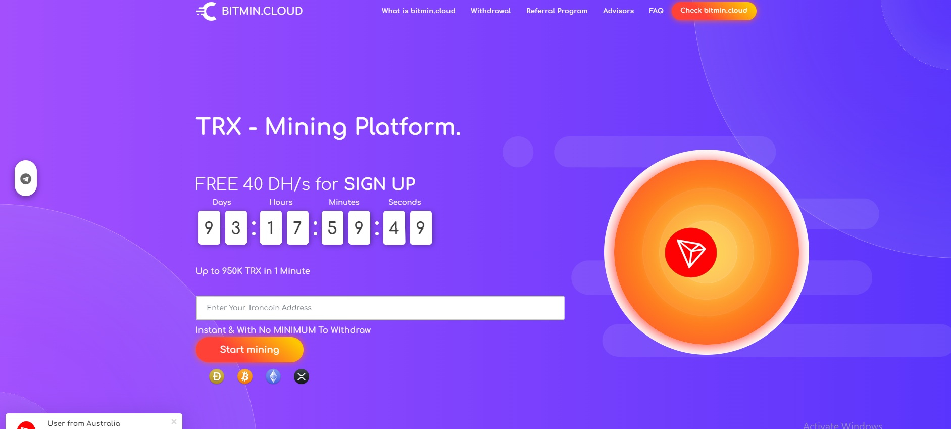 Troncoin Cloud Mining